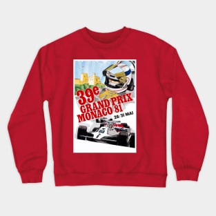 Monaco Vintage 1981 Grand Prix Auto Road Racing Advertising Print Crewneck Sweatshirt